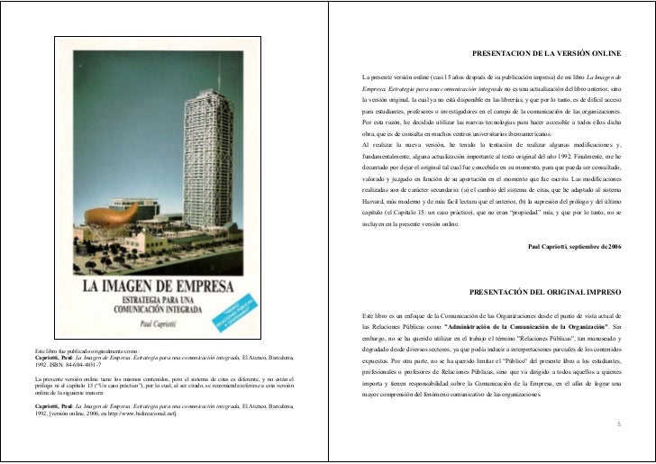 la imagen de empresa paul capriotti
